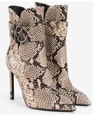 Roberto Cavalli Python-Embossed Mirror Snake Boots - Multicolor