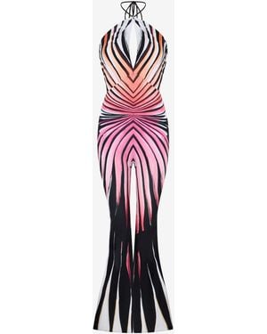 Roberto Cavalli Ray Of Paradise Print Jumpsuits - Red
