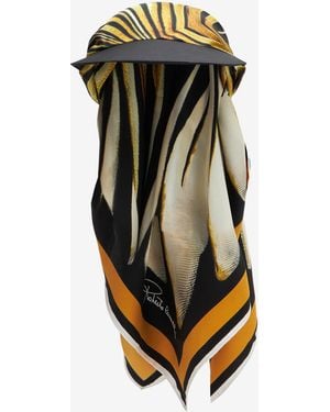 Roberto Cavalli Hat With Visor And Ray Of Scarf - White