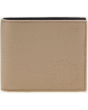 Roberto Cavalli Logo Embossed Bi-Fold Wallet - Natural
