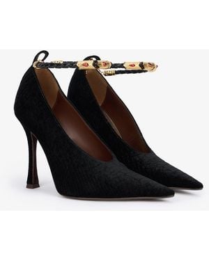 Roberto Cavalli Court Shoes With Strap - Black