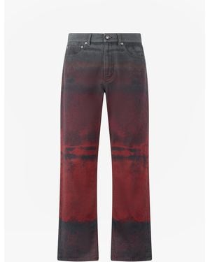 Roberto Cavalli Jeans With A Mottled Print Effect - Red