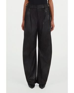 Roberto Cavalli Wide-Leg Trousers With Tie Details - Black