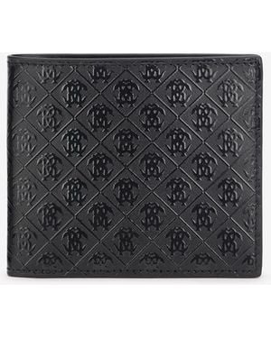 Roberto Cavalli Bi-Fold Wallet With Mirror Snake Monogram - Black