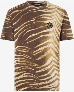 Roberto Cavalli Natural Barb Print T-Shirt - Multicolour