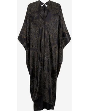 Roberto Cavalli Ornamental Silk Kaftan - Black