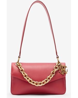 Roberto Cavalli Schultertasche Mit Kette Und Charm - Rot