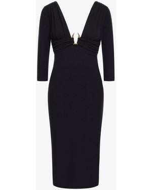 Roberto Cavalli Plunging Neckline Dress - Black