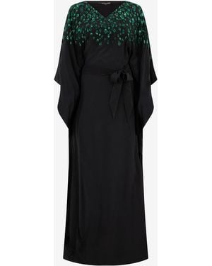 Roberto Cavalli Silk Maxi Dress With Embellished Detail - Black