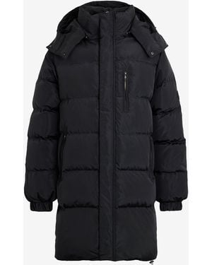 Roberto Cavalli Long Down Jacket With Hood - Black