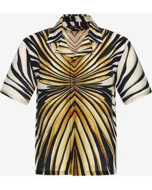Roberto Cavalli Ray Of Print T-Shirt - Metallic