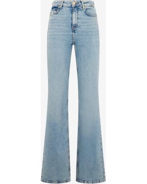 Roberto Cavalli Light Flared Jeans With Monogram Rc - Blue