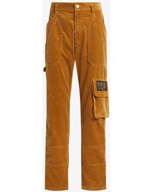 Roberto Cavalli Pantaloni Cargo Con Applicazione Animalier Patchwork - Arancione