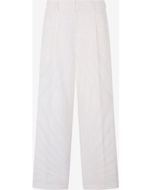Roberto Cavalli Trousers With Ray Print - White