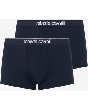 Roberto Cavalli Cotton Boxers Bi-Pack - Blue