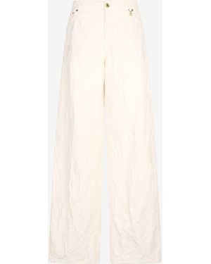 Roberto Cavalli Wide Leg Structured Trousers - White
