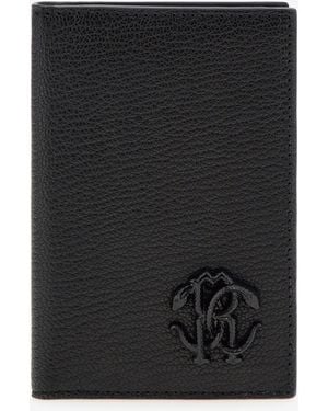 Roberto Cavalli Cardholder With Monogram Rc - Black