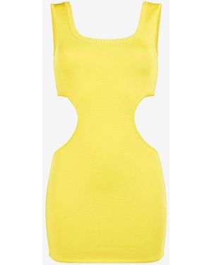 Roberto Cavalli Cut-Out Knit Mini Dress - Yellow