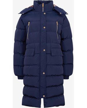 Roberto Cavalli Marble Print Down Jacket - Blue