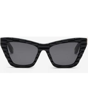 Roberto Cavalli Sunglasses With Smooth Front And Matelassè Effect On Temples - Black