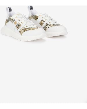 Roberto Cavalli Weiße Und Jaguar Sneakers Mit Logo - Mehrfarbig