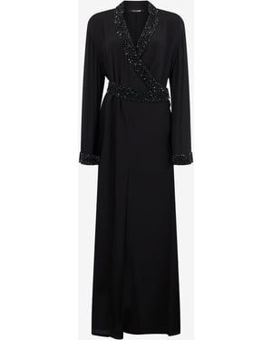 Roberto Cavalli Silk Maxi Dress With Embellished Detail - Black