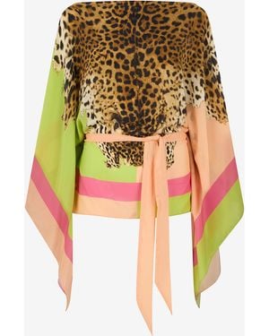 Roberto Cavalli Silk Kaftan With Cavalli Pop Print - Multicolour