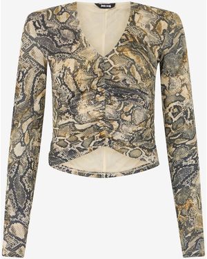 Roberto Cavalli Top With Python Print - White