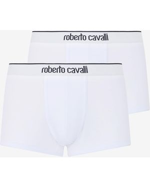 Roberto Cavalli Cotton Boxers Bi-Pack - White