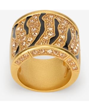 Roberto Cavalli Goldfarbener Roar Ring - Mettallic