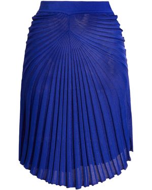 Roberto Cavalli Asymmetric Knot Rib Skirt - Blue