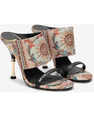 Roberto Cavalli Sandal With Persian Tarot Print - Multicolor