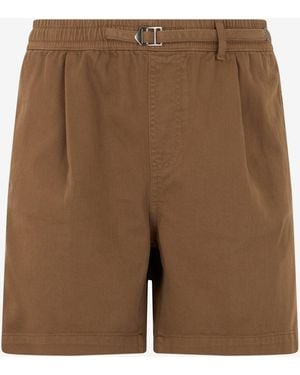 Roberto Cavalli Belted Cotton Shorts - Natural