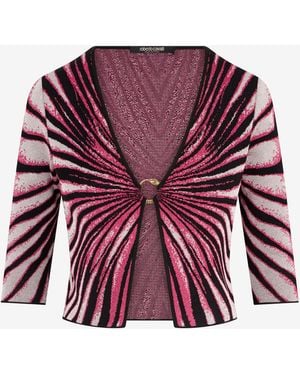 Roberto Cavalli Ray Of Paradise Print Cardigan - Red