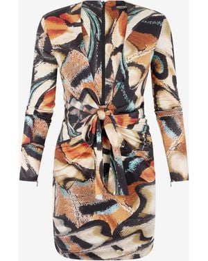 Roberto Cavalli Butterfly Print Mini Dress - White