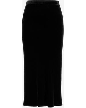 Roberto Cavalli Velvet Midi Skirt - Black