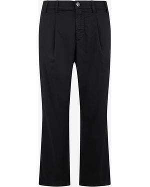 Roberto Cavalli Trousers Straight-Leg Pleats - Black