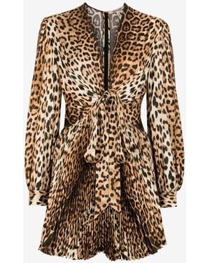 Roberto Cavalli Leopard-Print Mini Dress - Natural
