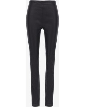 Roberto Cavalli Leather Leggings - Black