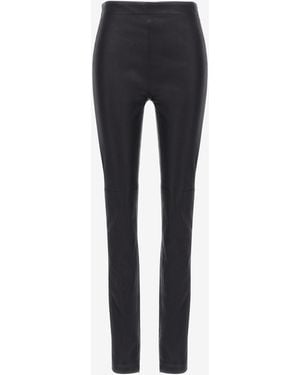 Roberto Cavalli Leather Leggings - Black