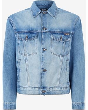 Roberto Cavalli Denim Jacket With Lettering - Blue