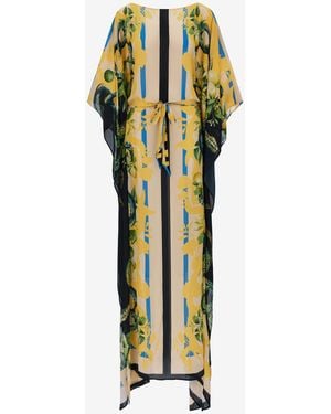 Roberto Cavalli Kaftano Lemon And Snake Print - Multicolour