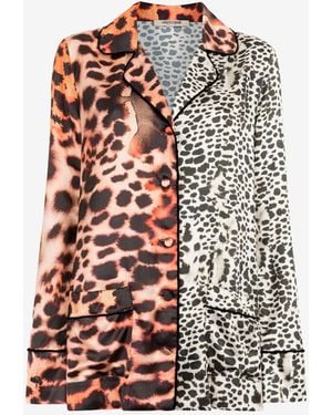 Roberto Cavalli Murena Print Silk Blend Jacket - White