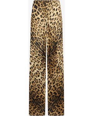 Roberto Cavalli Leopard Print Palazzo Pants - Multicolor