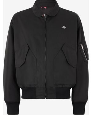 Roberto Cavalli Reversible Bomber Jacket With Dragon - Black