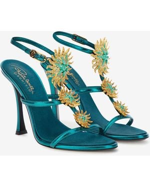 Roberto Cavalli Sandalo Con Gioiello - Blu