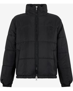 Roberto Cavalli Schwarze Pufferjacke Mit Stehkragen