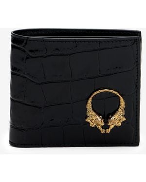 Roberto Cavalli Crocodile-Embossed Leather Wallet - Black