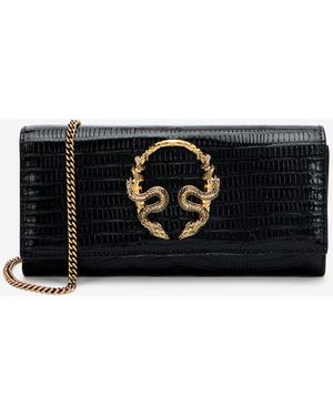 Roberto Cavalli Serpentine Chain Wallet - Black
