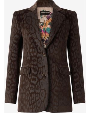 Roberto Cavalli Jaguar Skin Corduroy Jacket - Black